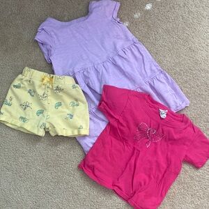 Girls 3T bundle, dress, shirt and shorts